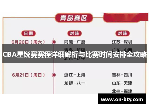 CBA星锐赛赛程详细解析与比赛时间安排全攻略